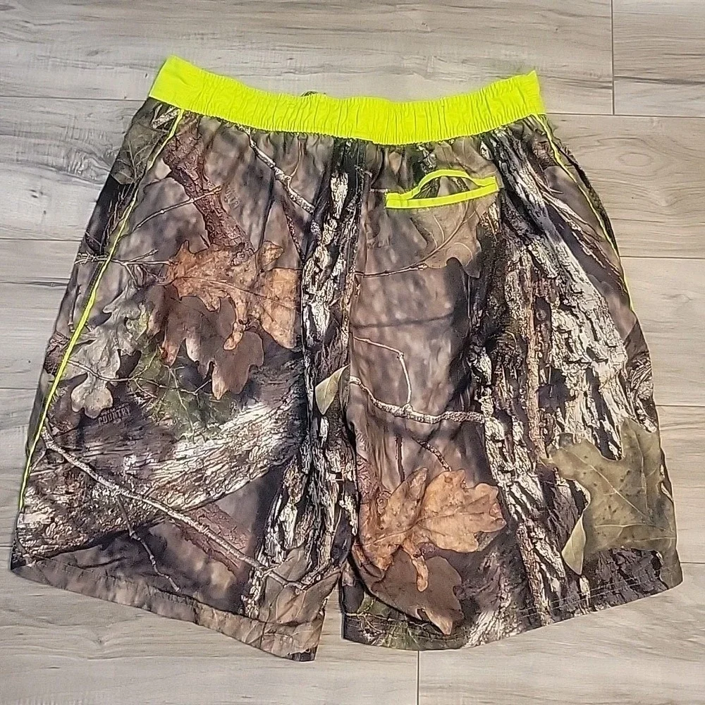 Mossy Oak Mens Camo Drawstring Mesh Lined‎ Swim Trunks XL